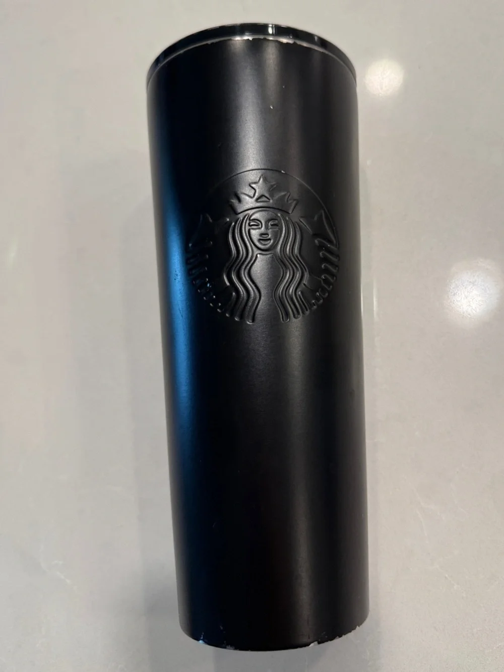 Starbucks Matte Black Travel Tumbler with Embossed Logo